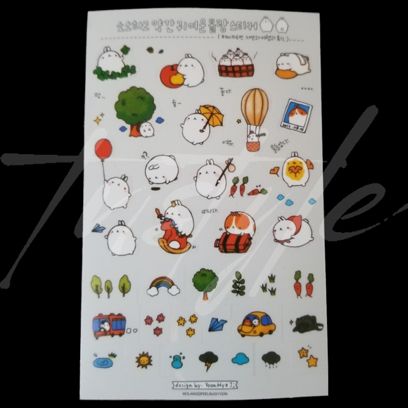 ⭐️3/$20⭐️ Molang Transparent Sticker Sheets - Picture 7 of 7